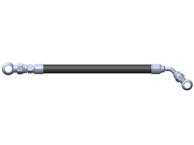 Superior Reservoir Hose Rubber 600mm 9/16 45 deg Swivel to 3/8 Straight Swivel (Each) - 3113160